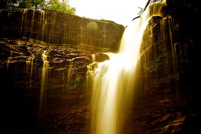 Cummins Falls flowing between rock ledges at Cummins Falls State Park.