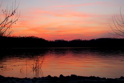 Twilight over Dale Hollow Lake (Obey River) at the Obey River Campground near Byrdstown, Tennessee, USA.
