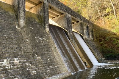 The bottom of the dam at Standing Stone State Park